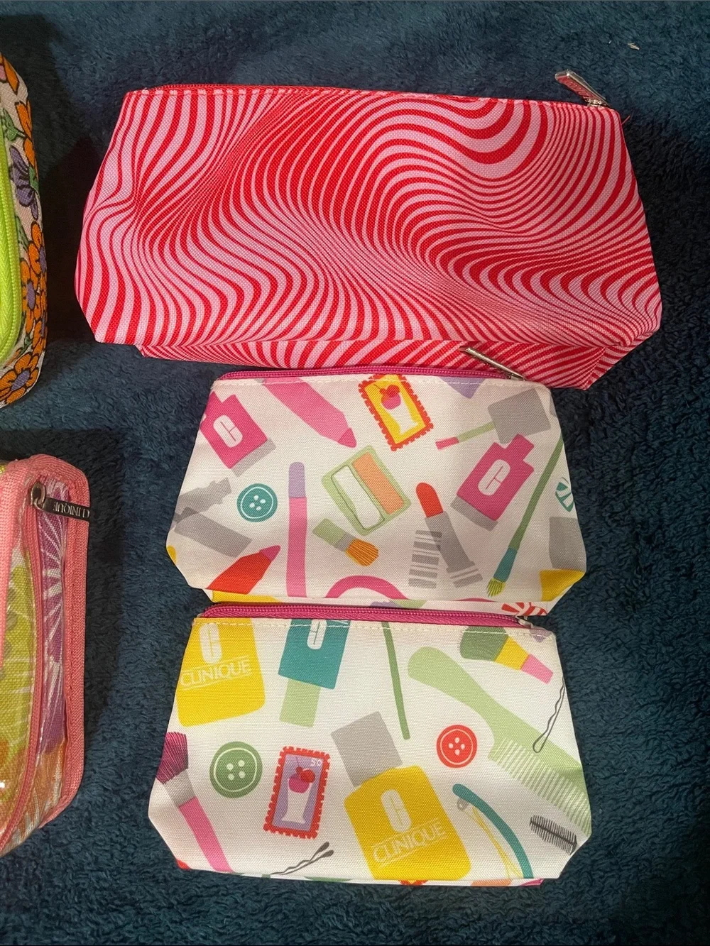 Clinique Makeup Bags/ Pouch Collection - Pink, Yellow, Green, Purple, Red